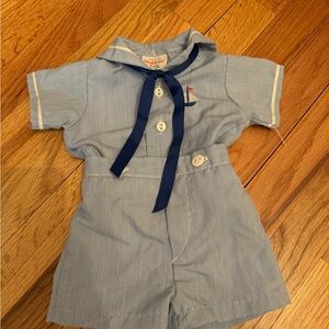 Vintage Blue Sailor Kids Romper size 6 months